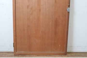 アンティーク建具　上質な銅製のつまみ付き舞良戸扉1枚(まいらど、板戸、ドア)(R-065365)