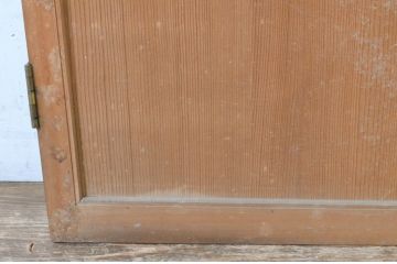 アンティーク建具　上質な銅製のつまみ付き舞良戸扉1枚(まいらど、板戸、ドア)(R-065365)