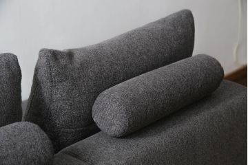 中古　美品　IDC大塚家具取り扱い　すっきりとしたリビングスタイルを実現できるクッション付きコーナーソファ(L字型、4人掛け、5人掛け、4P)(定価約48万円)(R-065394)