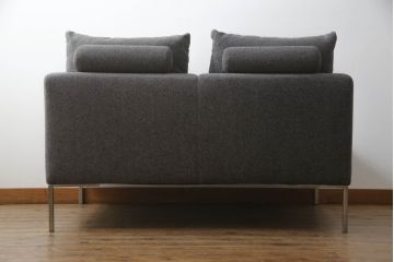 中古　美品　IDC大塚家具取り扱い　すっきりとしたリビングスタイルを実現できるクッション付きコーナーソファ(L字型、4人掛け、5人掛け、4P)(定価約48万円)(R-065394)