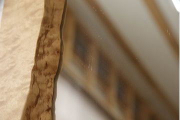 中古　美品　純木家具　楓(カエデ)材　鳥眼杢(バーズアイ)　木本来の趣がお楽しみいただけるスタンドミラー(姿見、ドレッシングミラー、鏡)(R-065413)
