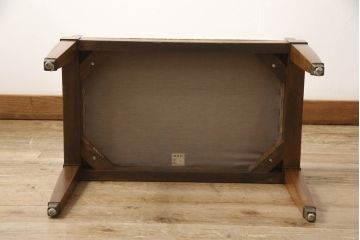 中古　DREXEL HERITAGE(ドレクセルヘリテイジ)　Triune(トライユン)　高級感漂う佇まいが魅力のドレッサーとスツールのセット(化粧台、鏡台、引き出し、ミラー、オットマン)(ドレッサーの定価約42万円)(R-065414)