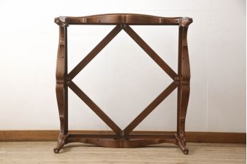 中古　アメリカ製　ガラス天板　クラシカルなデザインが魅力のセンターテーブル(リビングテーブル、ローテーブル、フロアテーブル、センチュリー社)(R-065418)