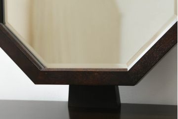 和製ビンテージ　松本民芸家具　絶版品!　#303型　オクタゴンのフレームが目を引く八角鏡台(ドレッサー、ミラー、化粧台、ヴィンテージ)(R-065420)