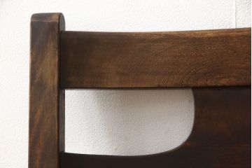 和製ビンテージ　松本民芸家具　背もたれのデザインが目を惹くSP型十字アームチェア(ラッシチェア、ダイニングチェア、椅子、イス、ヴィンテージ)(R-065421)