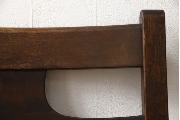 和製ビンテージ　松本民芸家具　背もたれのデザインが目を惹くSP型十字アームチェア(ラッシチェア、ダイニングチェア、椅子、イス、ヴィンテージ)(R-065421)