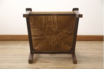 和製ビンテージ　松本民芸家具　背もたれのデザインが目を惹くSP型十字アームチェア(ラッシチェア、ダイニングチェア、椅子、イス、ヴィンテージ)(R-065421)