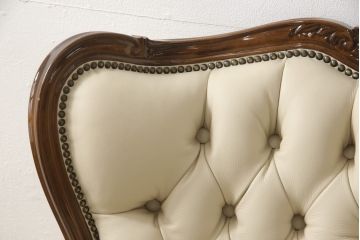 中古　美品　モリシゲ(MORISHIGE/森繁)　ロイヤルクィーン　優雅なデザインが魅力的な1Pソファ(アームチェア、1人掛けソファ、アームソファ、椅子、イス)(定価約108万9千円)(R-065423)