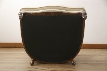 中古　美品　モリシゲ(MORISHIGE/森繁)　ロイヤルクィーン　優雅なデザインが魅力的な1Pソファ(アームチェア、1人掛けソファ、アームソファ、椅子、イス)(定価約108万9千円)(R-065423)