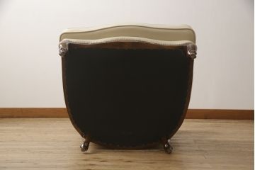 中古　美品　モリシゲ(MORISHIGE/森繁)　ロイヤルクィーン　優雅なデザインが魅力的な1Pソファ(アームチェア、1人掛けソファ、アームソファ、椅子、イス)(定価約108万9千円)(R-065424)