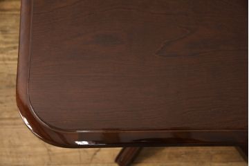 中古　美品　モリシゲ(MORISHIGE/森繁)　フローラ　濃い木色で落ち着いた空間を演出するサイドテーブル(コーヒーテーブル、カフェテーブル、ローテーブル)(定価約11万9千円)(R-065425)