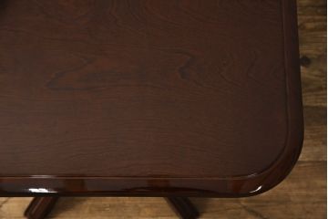 中古　美品　モリシゲ(MORISHIGE/森繁)　フローラ　濃い木色で落ち着いた空間を演出するサイドテーブル(コーヒーテーブル、カフェテーブル、ローテーブル)(定価約11万9千円)(R-065425)