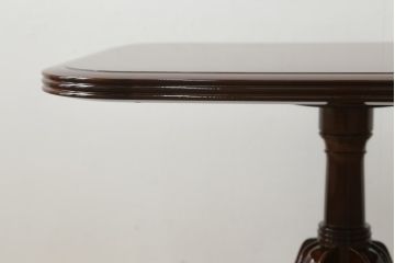 中古　美品　モリシゲ(MORISHIGE/森繁)　フローラ　濃い木色で落ち着いた空間を演出するサイドテーブル(コーヒーテーブル、カフェテーブル、ローテーブル)(定価約11万9千円)(R-065426)