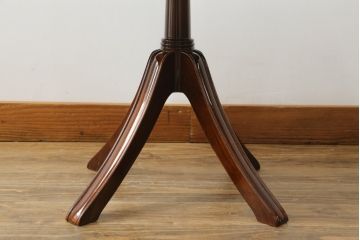 中古　美品　モリシゲ(MORISHIGE/森繁)　フローラ　濃い木色で落ち着いた空間を演出するサイドテーブル(コーヒーテーブル、カフェテーブル、ローテーブル)(定価約11万9千円)(R-065426)