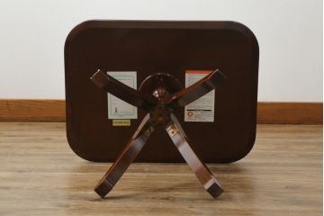 中古　美品　モリシゲ(MORISHIGE/森繁)　フローラ　濃い木色で落ち着いた空間を演出するサイドテーブル(コーヒーテーブル、カフェテーブル、ローテーブル)(定価約11万9千円)(R-065426)