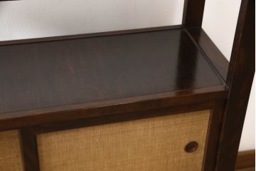 和製ビンテージ　美品　松本民芸家具　上質な和の趣き溢れるクズ布茶棚(飾り棚、収納棚、戸棚、サイドボード、ヴィンテージ)(R-065428)