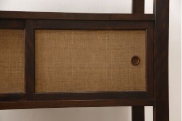和製ビンテージ　美品　松本民芸家具　上質な和の趣き溢れるクズ布茶棚(飾り棚、収納棚、戸棚、サイドボード、ヴィンテージ)(R-065428)