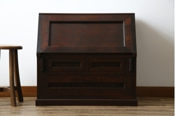 中古　松本民芸家具　高山式座ビューロー　和室や和モダンなリビングにおすすめのライティングビューロー　定価約30万8千円相当　(R-065432)