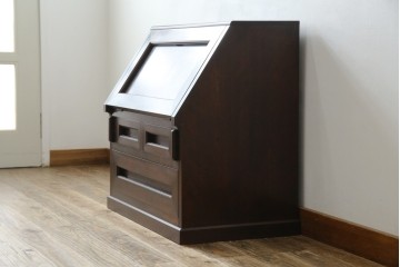 中古　松本民芸家具　高山式座ビューロー　和室や和モダンなリビングにおすすめのライティングビューロー　定価約30万8千円相当　(R-065432)