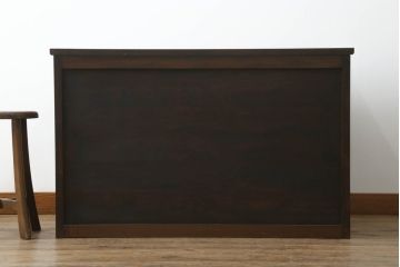 中古　美品　松本民芸家具　天板リメイク　和・洋どちらにも取り入れやすい!シックな佇まいが魅力のローチェスト(ローボード、テレビ台、サイドチェスト、引き出し)(R-065434)