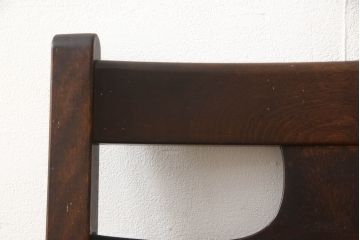 和製ビンテージ　松本民芸家具　背もたれのデザインが目を引くSP型十字アームチェア(ラッシチェア、ダイニングチェア、椅子、イス、ヴィンテージ)(R-065443)