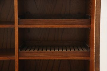 中古　岩谷堂箪笥　No.96　雪国　和の趣き漂う格子引き戸の茶箪笥(食器棚、茶棚、茶タンス、収納棚、戸棚、キャビネット、上下バラ売り可能)(定価約62万円)(R-065444)