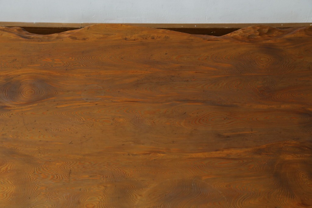 和製ビンテージ　笹杢　高級品!!杢目が素晴らしい秋田杉一枚板の座卓　(R-065445)