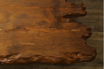 和製ビンテージ　笹杢　高級品!!杢目が素晴らしい秋田杉一枚板の座卓　(R-065445)