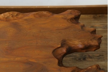 和製ビンテージ　笹杢　高級品!!杢目が素晴らしい秋田杉一枚板の座卓　(R-065445)