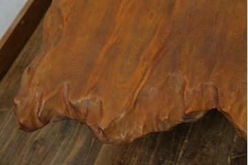和製ビンテージ　笹杢　高級品!!杢目が素晴らしい秋田杉一枚板の座卓　(R-065445)