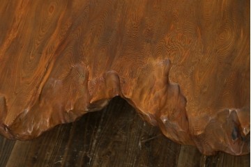 和製ビンテージ　笹杢　高級品!!杢目が素晴らしい秋田杉一枚板の座卓　(R-065445)