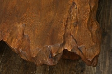 和製ビンテージ　笹杢　高級品!!杢目が素晴らしい秋田杉一枚板の座卓　(R-065445)