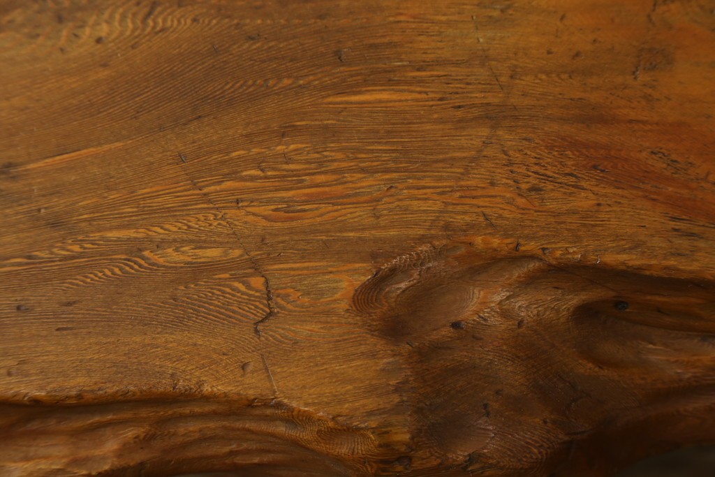 和製ビンテージ　笹杢　高級品!!杢目が素晴らしい秋田杉一枚板の座卓　(R-065445)