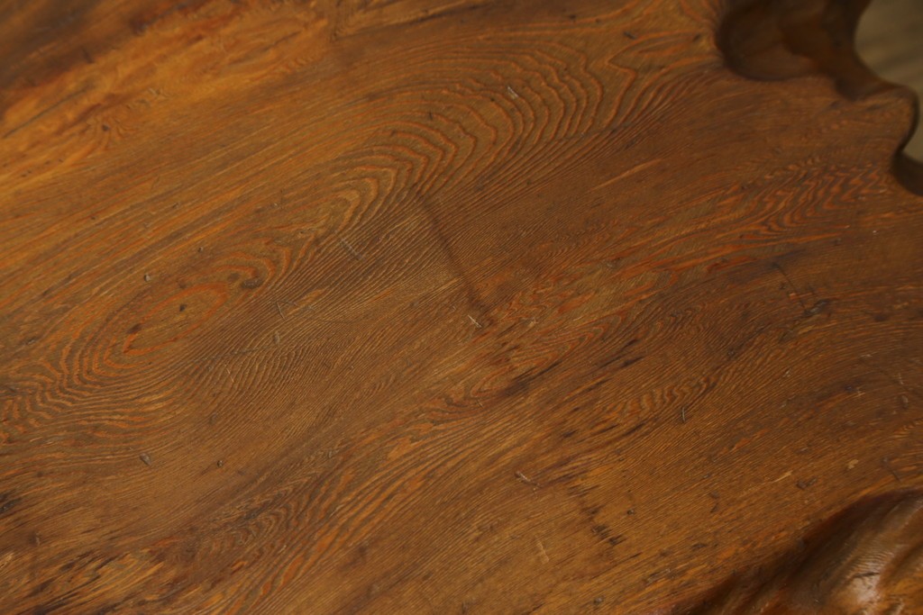和製ビンテージ　笹杢　高級品!!杢目が素晴らしい秋田杉一枚板の座卓　(R-065445)
