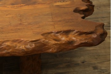 和製ビンテージ　笹杢　高級品!!杢目が素晴らしい秋田杉一枚板の座卓　(R-065445)