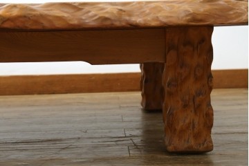 和製ビンテージ　笹杢　高級品!!杢目が素晴らしい秋田杉一枚板の座卓　(R-065445)