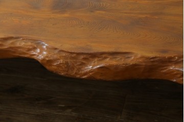 和製ビンテージ　笹杢　高級品!!杢目が素晴らしい秋田杉一枚板の座卓　(R-065445)