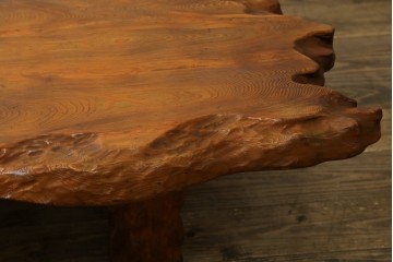 和製ビンテージ　笹杢　高級品!!杢目が素晴らしい秋田杉一枚板の座卓　(R-065445)