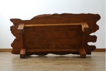 和製ビンテージ　笹杢　高級品!!杢目が素晴らしい秋田杉一枚板の座卓　(R-065445)