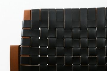 中古　極美品　arflex(アルフレックス)　NT SLIM(エヌティー スリム)　本革(レザー)　スタイリッシュなデザインが魅力のアームレスチェア(ダイニングチェア、椅子、イス)(R-065451)