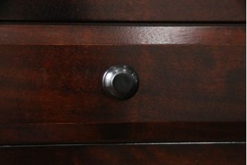 中古　美品　九州民芸家具　引き戸の木目が魅力!上品な佇まいの食器棚(収納棚、キャビネット、飾り棚、戸棚)(R-065458)