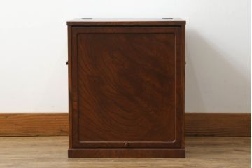 中古　美品　国産家具　職人手造り　欅(ケヤキ)杢　コンパクトなサイズが使いやすい函鏡台(ドレッサー、ミラー、小引き出し、卓上収納)(R-065462)