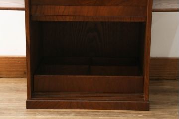 中古　美品　国産家具　職人手造り　欅(ケヤキ)杢　コンパクトなサイズが使いやすい函鏡台(ドレッサー、ミラー、小引き出し、卓上収納)(R-065462)
