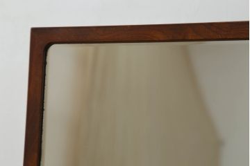 中古　美品　国産家具　職人手造り　欅(ケヤキ)杢　コンパクトなサイズが使いやすい函鏡台(ドレッサー、ミラー、小引き出し、卓上収納)(R-065462)