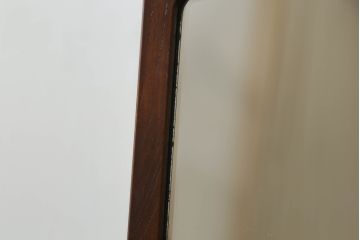 中古　美品　国産家具　職人手造り　欅(ケヤキ)杢　コンパクトなサイズが使いやすい函鏡台(ドレッサー、ミラー、小引き出し、卓上収納)(R-065462)
