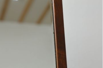 中古　美品　国産家具　職人手造り　欅(ケヤキ)杢　コンパクトなサイズが使いやすい函鏡台(ドレッサー、ミラー、小引き出し、卓上収納)(R-065462)