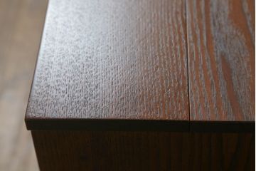 中古　美品　国産家具　職人手造り　欅(ケヤキ)杢　コンパクトなサイズが使いやすい函鏡台(ドレッサー、ミラー、小引き出し、卓上収納)(R-065462)