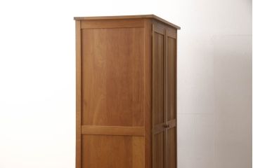 中古　美品　北の住まい設計社　チェリー材　シンプルで直線的なデザインが魅力のワードローブ(洋服タンス、収納棚、戸棚、キャビネット)(定価約40万円)(R-065463)
