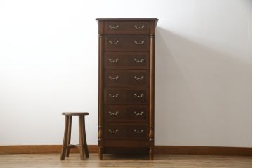 中古　美品　高級品!!　スペイン製　フランスベッド(France Bed)　Slumberland(スランバーランド)　上品な佇まいが魅力のランジェリーチェスト(縦型チェスト、サイドチェスト、引き出し)(定価推定約35万円)(R-065464)