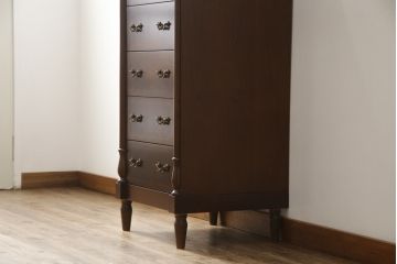 中古　美品　高級品!!　スペイン製　フランスベッド(France Bed)　Slumberland(スランバーランド)　上品な佇まいが魅力のランジェリーチェスト(縦型チェスト、サイドチェスト、引き出し)(定価推定約35万円)(R-065464)